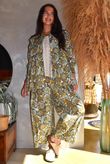 Annie 1972 Point Collar Smock Blouse Sage & Olive